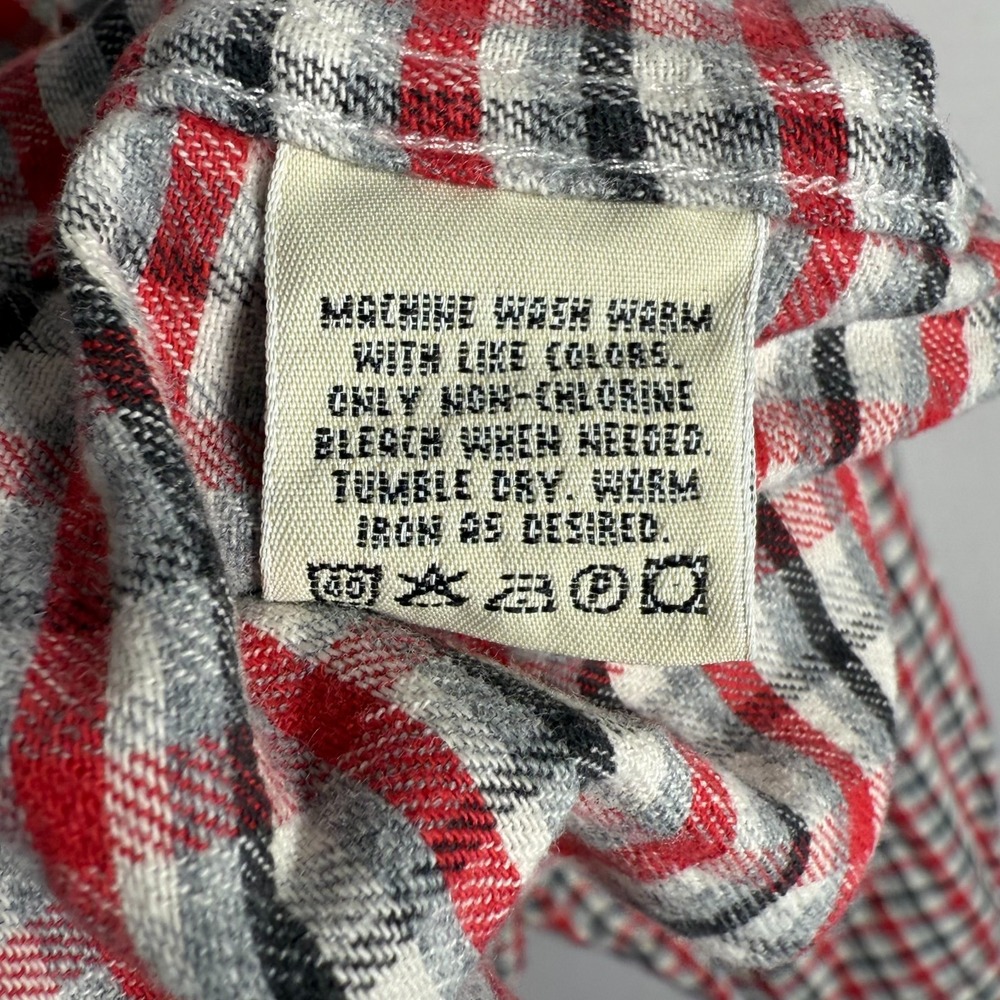 Eddie Bauer Men's Flannel Long‎ Sleeve Shirt Plaid Red Button-Down Men's Large - Picture 4 of 5